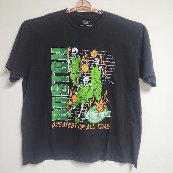 Goat Crew Boston Basketball Mens 2XL Graphic Green Black Skeletons Different - Picture 1 of 10